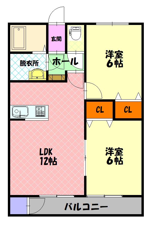 BASE14.6(2LDK/2階)の間取り写真