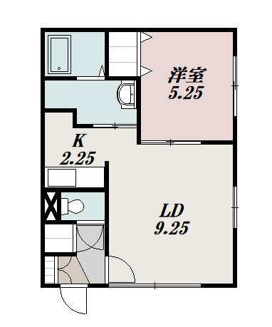 YOUハイツ(1LDK/2階)の間取り写真