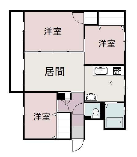 ヴィラナリー旭川 D棟(3LDK/5階)の間取り写真