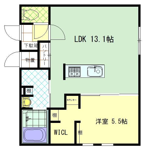AREX LINCLEⅡ(1LDK/1階)の間取り写真