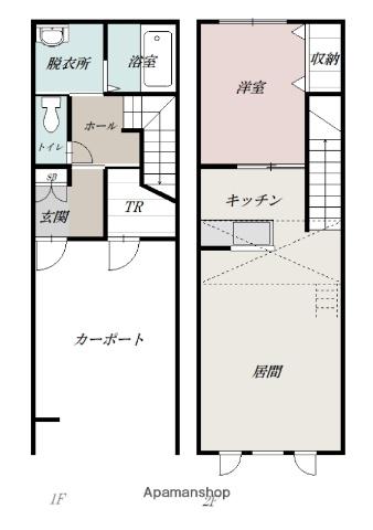 ベイリッシュ(1LDK/1階)の間取り写真