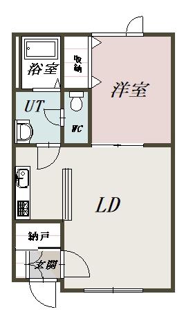RIVERSIDEKAGURA(1LDK/2階)の間取り写真
