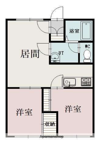 クリスタルハイツ永山(2DK/2階)の間取り写真