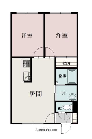 オーベルジュ6(2LDK/1階)の間取り写真