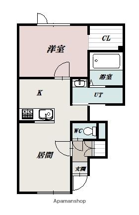 PUMPKIN TOKUDA B(1LDK/1階)の間取り写真