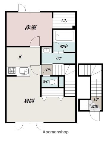 PUMPKIN TOKUDA B(1LDK/2階)の間取り写真
