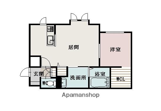 ヴェルヒュッテ旭川南4条(1LDK/1階)の間取り写真