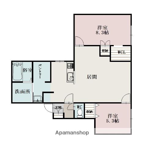 豊岡14-72階(2LDK/2階)の間取り写真
