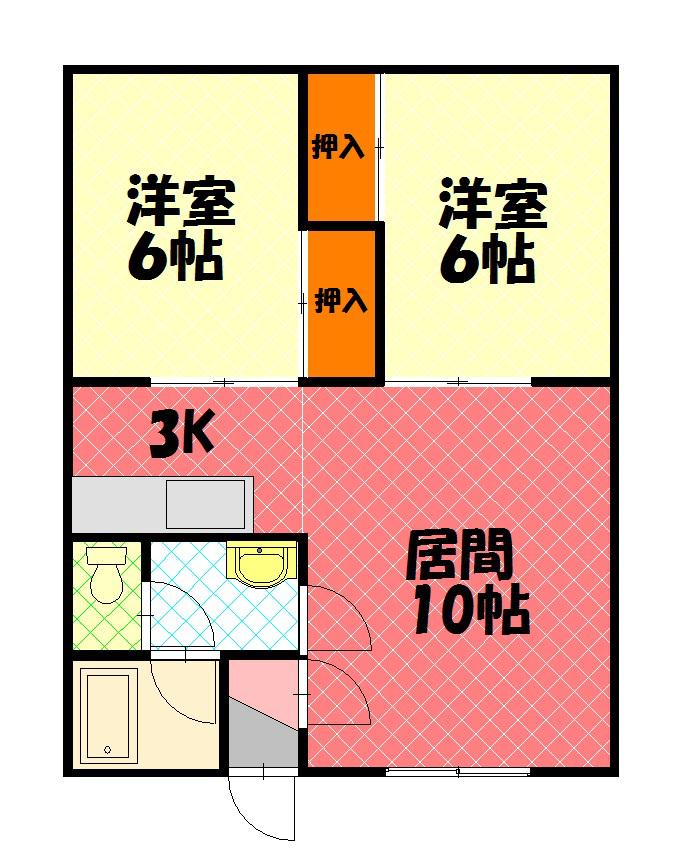 ヴィプレ820(2LDK/1階)の間取り写真