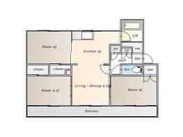 ヴィラナリー旭川Ⅱ503号棟(3LDK/4階)の間取り写真