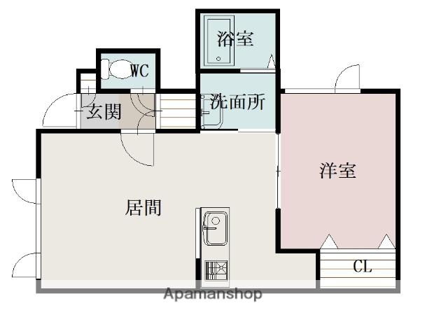 GRAND GRACE4-1(1LDK/1階)の間取り写真