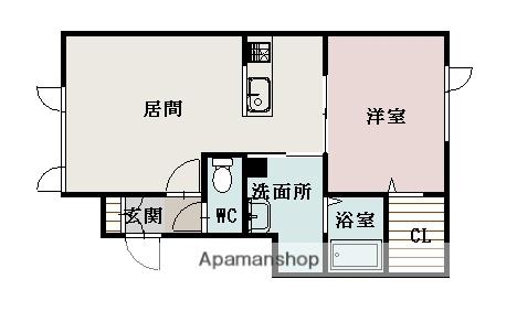 GRAND GRACE4-1(1LDK/2階)の間取り写真