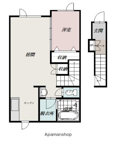 PLEASANTⅣ(1LDK/2階)の間取り写真