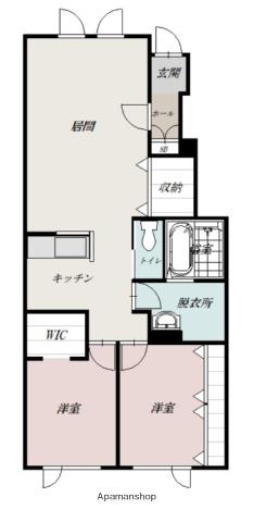 PLEASANTⅤ(2LDK/1階)の間取り写真