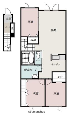 PLEASANTⅤ(3LDK/2階)の間取り写真