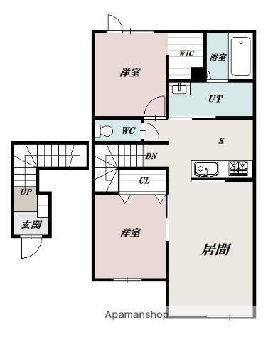 MONOQLOⅠ(2LDK/2階)の間取り写真