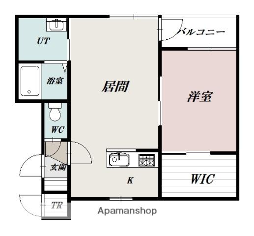 美瑛町扇町B-2(1LDK/1階)の間取り写真