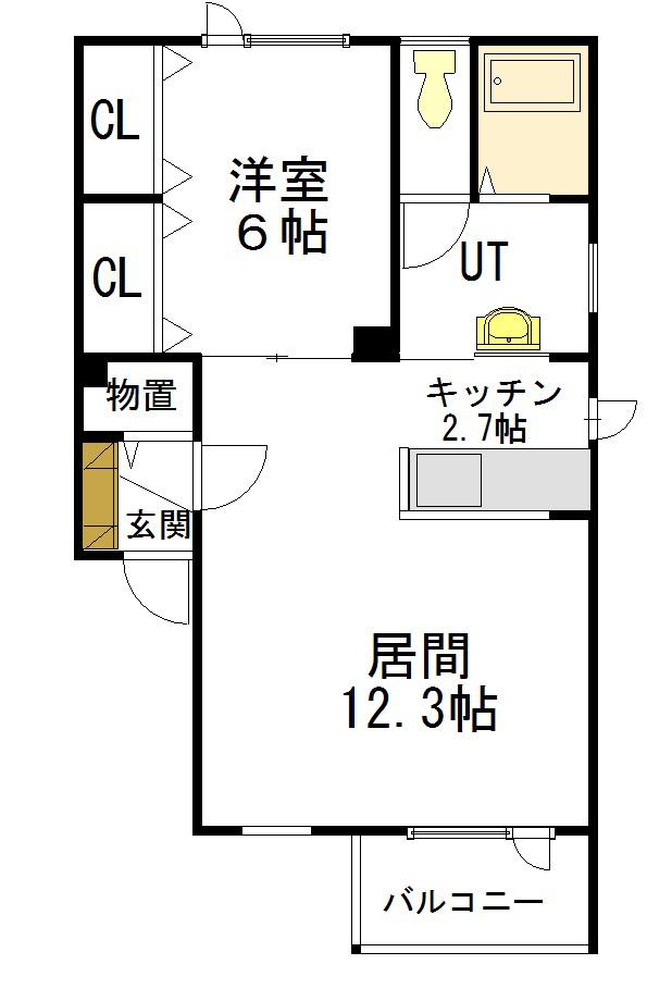 PARUFE Ⅰ(1LDK/1階)の間取り写真