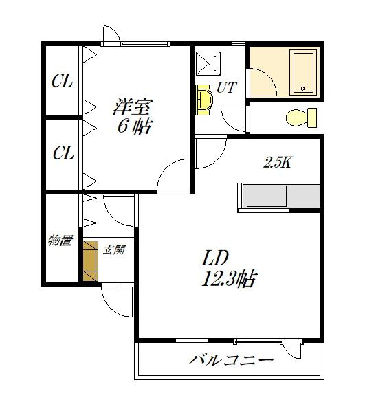 PARUFEⅡ(1LDK/2階)の間取り写真