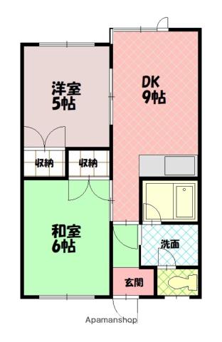 シティハイム(2DK/2階)の間取り写真