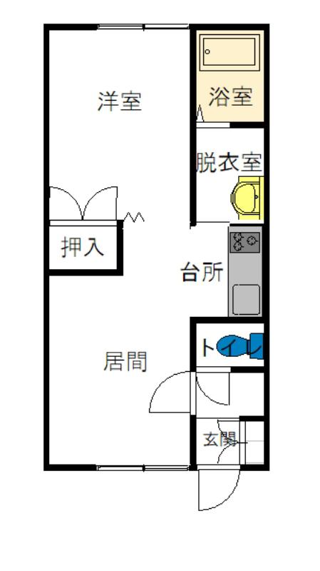 フロムK A棟(1LDK/1階)の間取り写真