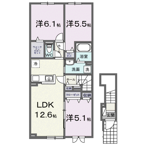 ベルメゾンG(3LDK/2階)の間取り写真