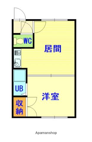 シャトレ8・23B(1DK/1階)の間取り写真
