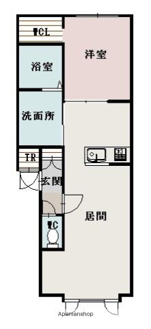 フルールⅡ(1LDK/1階)の間取り写真