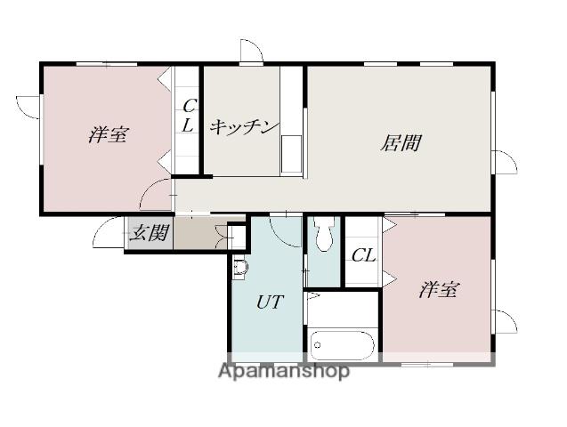 ビジネスコートA棟(2LDK/1階)の間取り写真