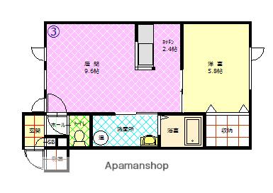 サンライフ東光(1LDK/2階)の間取り写真