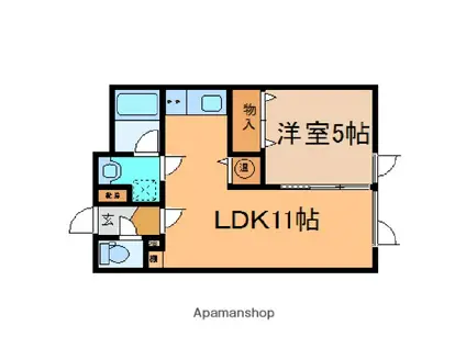 ラグ161W(1LDK/3階)の間取り写真