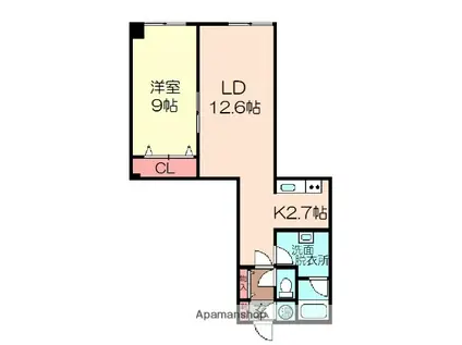 NC WING8(1LDK/3階)の間取り写真