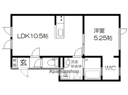 リバティ27(1LDK/2階)の間取り写真