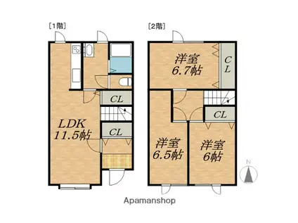 メゾネット１７３(3LDK)の間取り写真