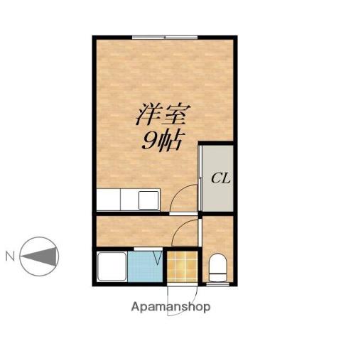 コーポナカヤマ(ワンルーム/1階)の間取り写真
