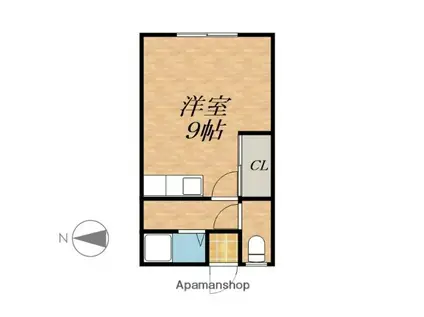 コーポナカヤマ(ワンルーム/2階)の間取り写真