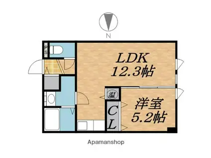 ORNER106A(1LDK/3階)の間取り写真