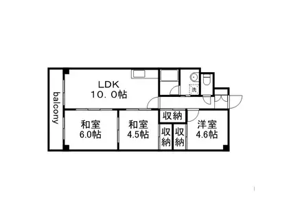 ハイツディオネ(3LDK/4階)の間取り写真