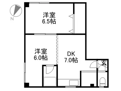 中川ビル(2DK/3階)の間取り写真