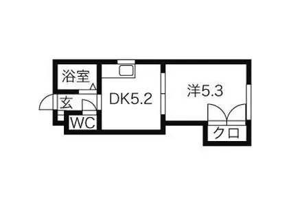 サンシャイン麻生(1DK/2階)の間取り写真