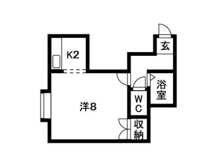 F・西麻生A(1K/2階)の間取り写真