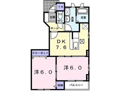 ユニゾンさかえ通Ⅱ(2DK/1階)の間取り写真