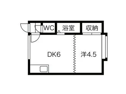 エーデルワイス1号館(1DK/2階)の間取り写真