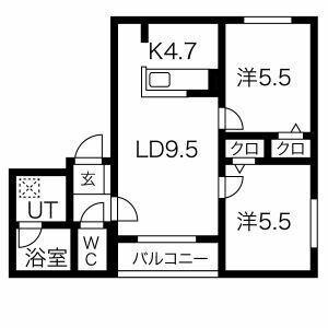 MEALS TURLEY(2LDK/4階)の間取り写真