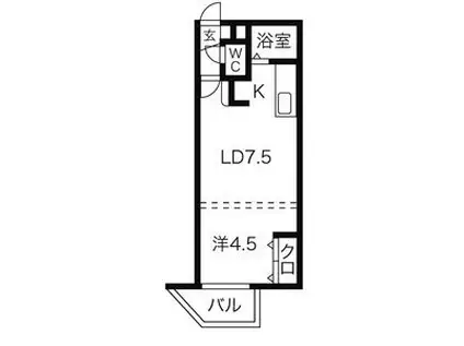 パークヒルズ琴似25(1LDK/9階)の間取り写真