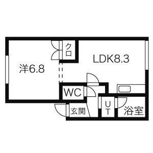 マンションむらかみⅡ(1LDK/2階)の間取り写真