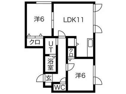 ハイツいなほ(2LDK/3階)の間取り写真