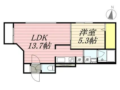 シャトーライフ近代美術館前1(1LDK/3階)の間取り写真