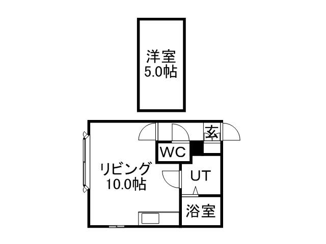 西野ハイツ(ワンルーム/1階)の間取り写真