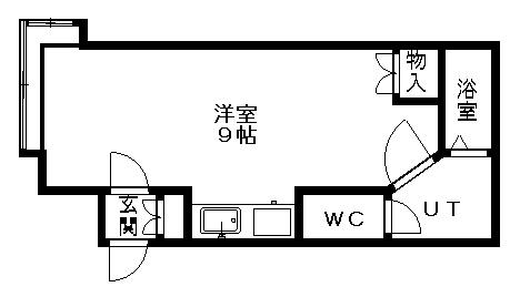 ライラックコートⅠ(ワンルーム/2階)の間取り写真